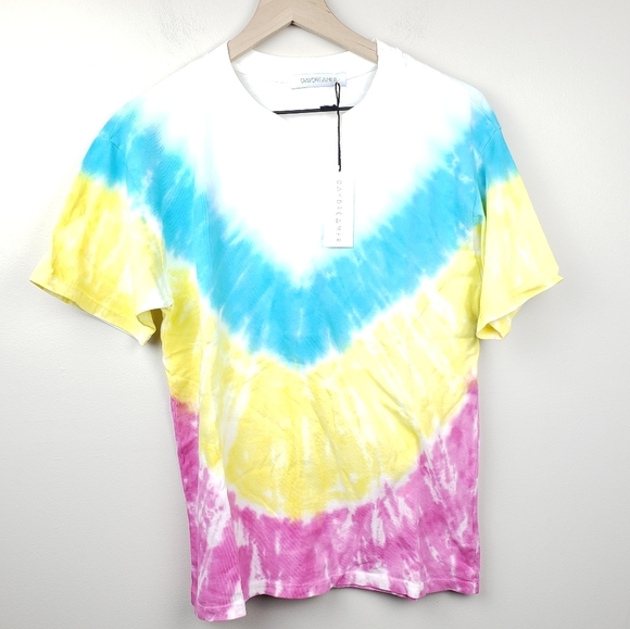 Daydreamer Oversized Tie Dye T-Shirt Neon Short Sleeve SZ Small - Picture 2 of 3